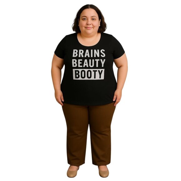 Torrid Shirt Cotton T Tee Top Short Sleeve Black Scoop Women's 2 Extra Lg WOMAN' - Picture 1 of 10